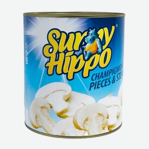 Шампиньоны резаные Sunny Hippo, 850 мл