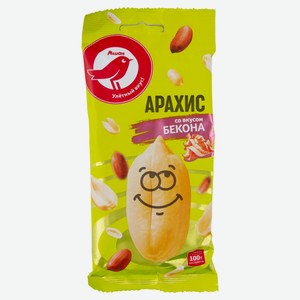 Арахис АШАН Красная птица со вкусом бекона, 100 г