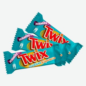 Конфеты шоколадные TWIX minis с соленой карамелью, вес цена за 100 г