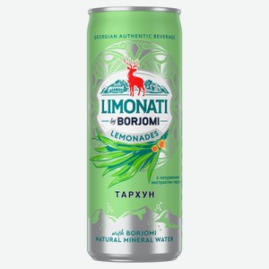 Лимонад Borjomi Limonati Тархун газированный, 0,33 мл