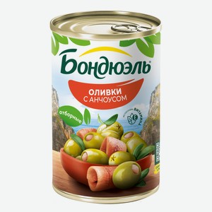 Оливки Бондюэль с анчоусом, 314мл