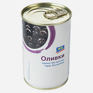 aro Оливки черные без косточки, 300г