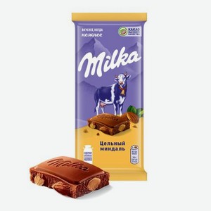 Шоколад Milka молочный с цельным миндалем 80г 80 г