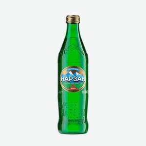 Вода минеральная газированная лечебно-столовая, «Нарзан», 0.45 л, Россия