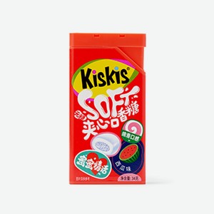 Жевательная резинка Cool с арбузной начинкой, KisKis, 34 г, Китай
