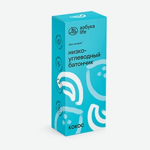 Батончик низкоуглеводный «Кокос» (без сахара), «Азбука Life», 35 г, Россия