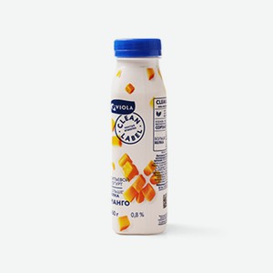 Йогурт питьевой Clean Label с манго 0.8%, Viola, 260 г, Россия, БЗМЖ