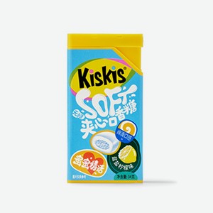 Жевательная резинка Cool с лимонной начинкой, KisKis, 34 г, Китай