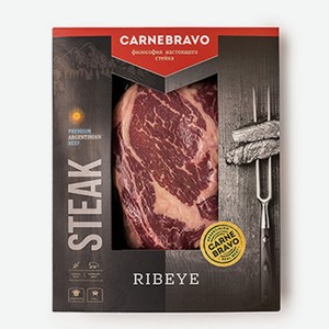 Стейк рибай из говядины, CARNEBRAVO, 250 г, Россия