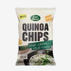 Чипсы из киноа со вкусом сметаны и лука, Eat Real, 90 г, Великобритания