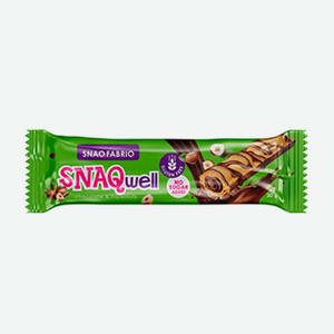 Батончик вафельный SNAQwell с шоколадно-ореховой пастой (без сахара), Snaqfabriq, 20 г, Россия