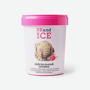 Мороженое сливочное «Бейсбольный орешек», BRandICE, 500 г, Россия