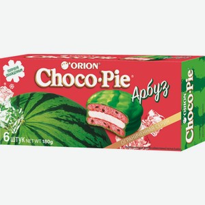 Пирожное Orion Choco-Pie, Арбуз, 180 г