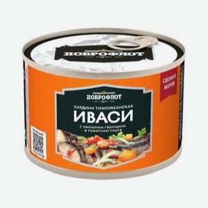 Сардина тихоокеанская иваси с овощным гарниром в томатном соусе, 245 г