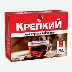 Чай Крепкий, черный, байховый, 100 пак, по 2 гр
