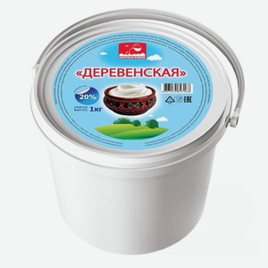 Продукт сметанный, Деревенская, 20%, с ЗМЖ, 1 кг