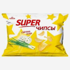 Чипсы картофельные Super чипсы, сметана и лук, 300 г