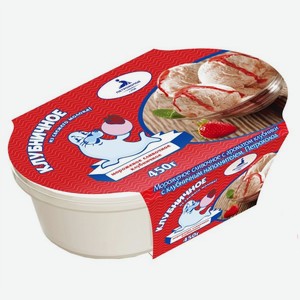 Мороженое сливочное Петрохолод с клубникой, ванна, 450 г