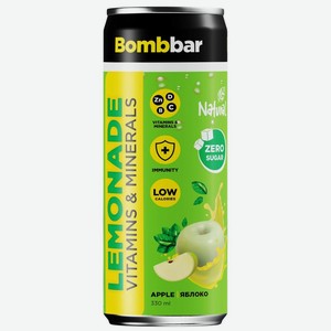 Напиток Bombbar Яблоко газированный 330мл