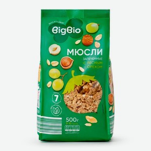 Мюсли BIGBIO запечённые с орехом 500г