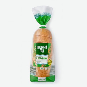 Батон ЩЕДРЫЙ ГОД Отрубной нарезанный 300г