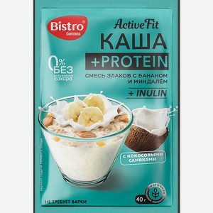 Каша+Protein Bistro Смесь злаков-Банан-миндаль 40г