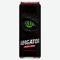 Напиток б/а тонизирующий газ. ALLIGATOR гуава лайм мята, ж/б, 0.45л