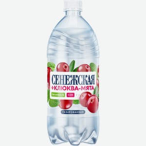 Вода питьевая Сенежская клюква мята газированная 1 л