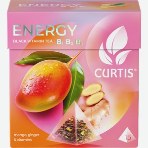 Чай черный CURTIS Energy ароматизированный, 15пир