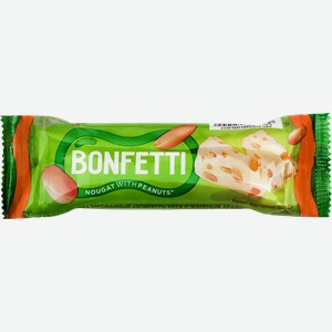 Батончик BONFETTI Нуга и арахис, 25г