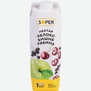 Нектар SUPER Яблоко, вишня, рябина, 1л