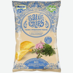 Картофель Natur Chips хрустящий со вкусом чеснока с прованскими травами, 90г