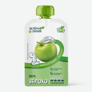 Пюре яблочное с 4 месяцев Зелёная Линия, 90г