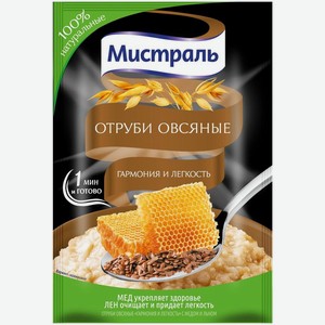 Отруби овсяные Мистраль Гармония и лёгкость с мёдом и льном, 30г