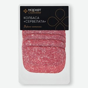Колбаса Маркет Collection Сервелата варёно-копчёная, 80г