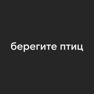 Берегите птиц
