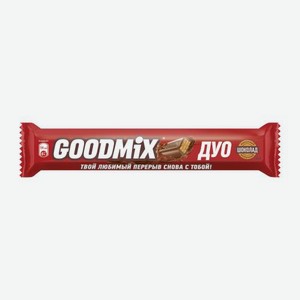 Батончик шоколадный Goodmix Дуо Original молочный шоколад с хрустящей вафлей, 40 г
