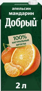 Напиток сокосодержащий Добрый Апельсин Мандарин 2 л