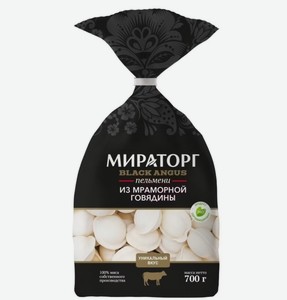 Пельмени Мираторг Black Angus из мраморной говядины, 700 г