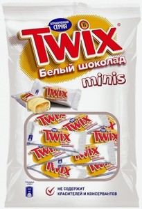 Конфеты Twix minis белый шоколад 184 г
