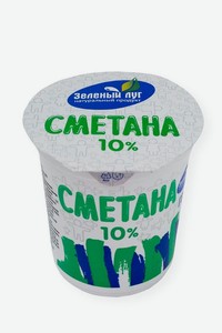 Сметана Зеленый Луг 10%, 300 г