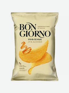 Чипсы картофельные Bon Giorno Лук конфи, 80 г