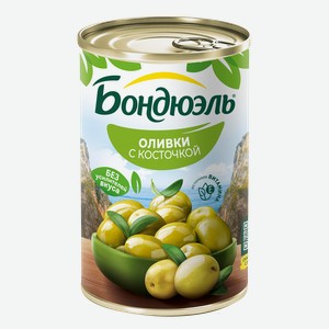 Оливки Bonduelle зеленые с косточкой, 300 г