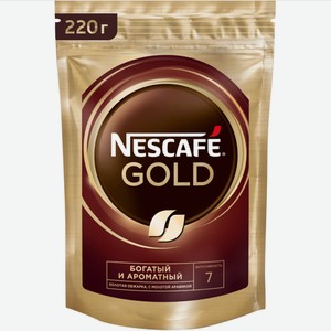 Кофе растворимый Nescafe Gold, 220 г, дой-пак