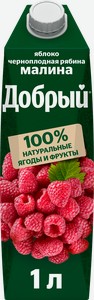 Нектар Добрый яблоко-черноплодная рябина-малина 1 л