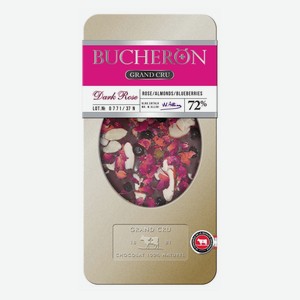 Шоколад Bucheron Grand Cru горький шоколад с миндалем черникой и лепестками роз, 100г