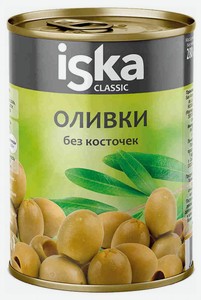 Оливки Iska зеленые без косточек, 300 г