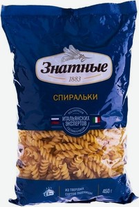 Макароны Знатные Спиральки, 450 г