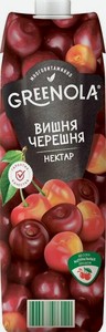Нектар Greenola вишня черешня, 950 мл, тетрапак