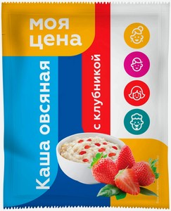 Каша овсяная Моя цена с клубникой порционная, 35г
